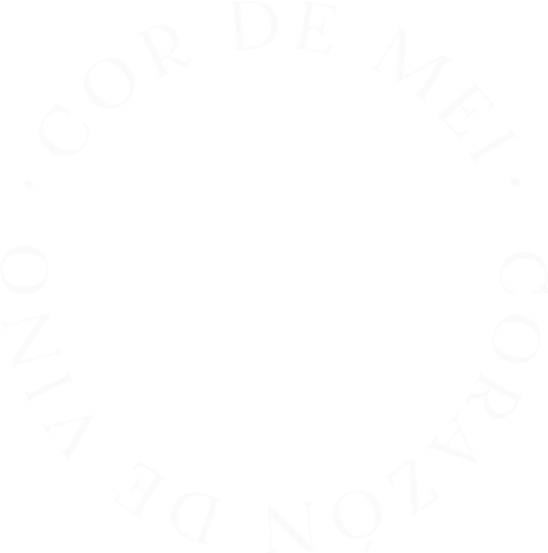 Logo Cor de Mei circular en blanco